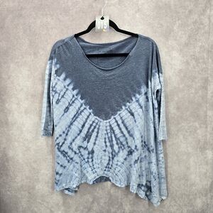 We The Free Blue Tie-Dye Top